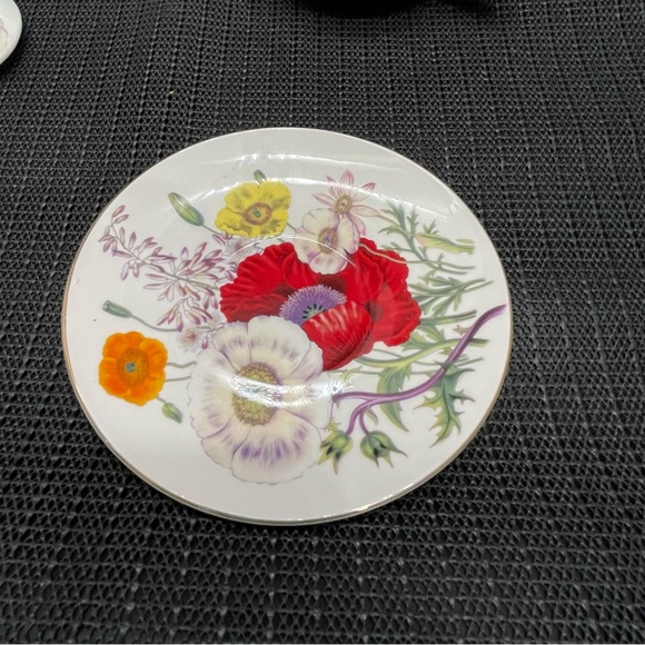 Grace Teaware Tea for One Cup Saucer Infuser With Lid Teapot Poppy Design - Picture 4 of 16